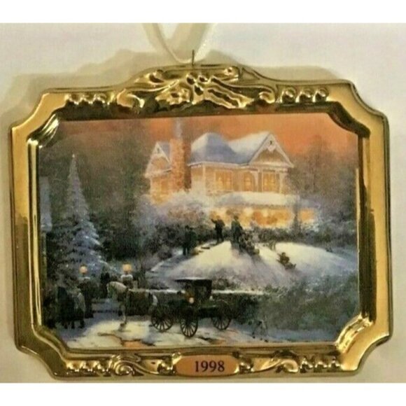 Ornament Hallmark Keepsake Ceramic Victorian Christmas II Thomas Kinkade 1998 - Picture 2 of 8
